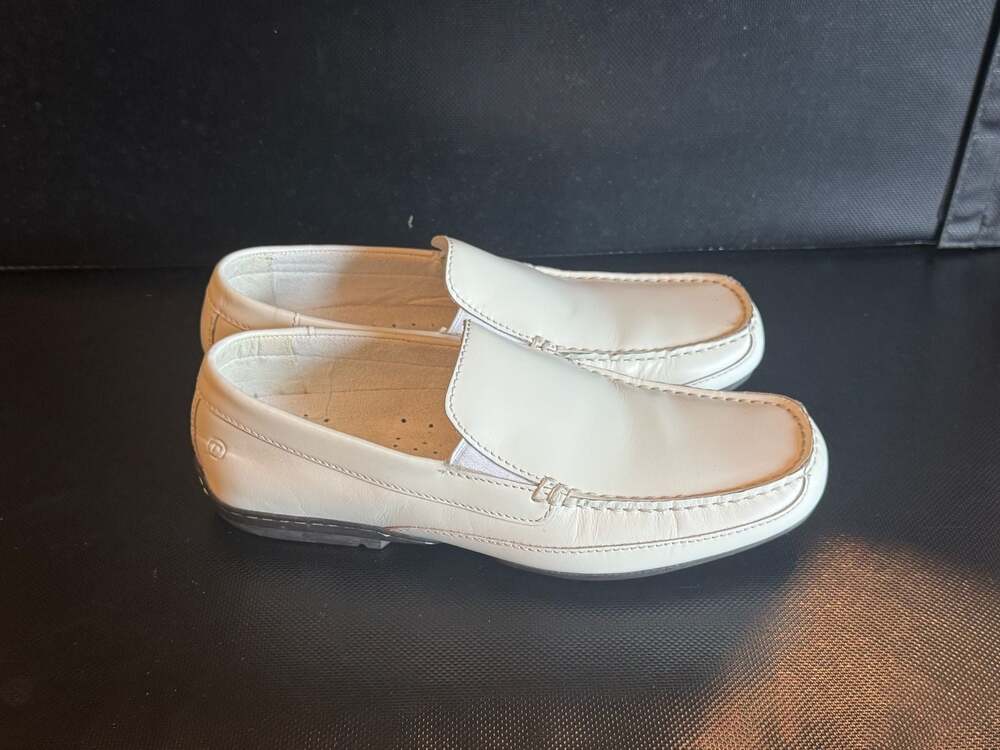 Rockport White Leather Slip-On Driving Loafers Men’s Size 8